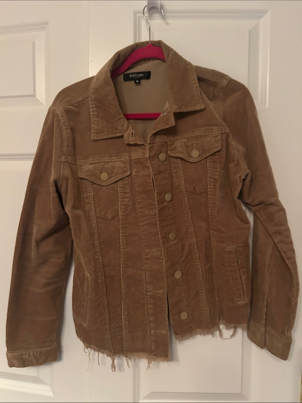 Black Label Tan Corduroy Button-Front Jacket